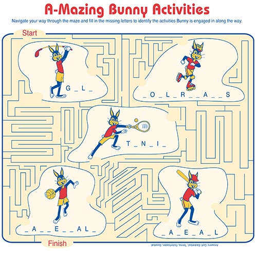 a-mazing bunny activities sheet